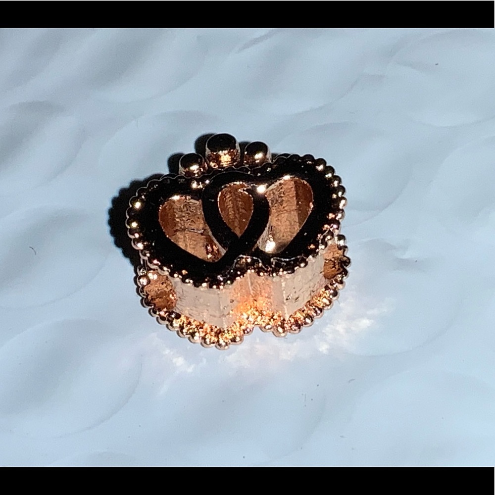 Hearts Rose Gold Charm Spacer Bead